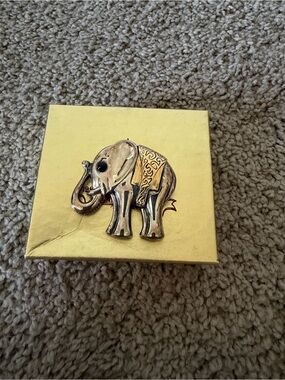 Premier Designs silver and gold tone elephant brooch